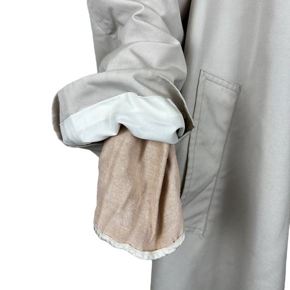 VTG Christian Dior Monsieur Tan Wool Trench Coat Removable Lining Mens Sz 48R XL - Picture 10 of 12